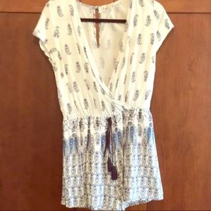 White Paisley Romper casual